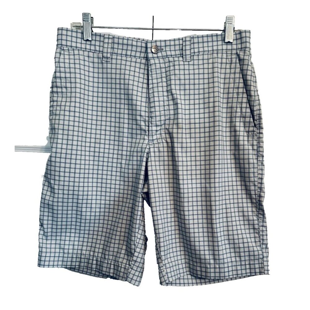 Callaway Optimum Performance Men's Blue/White Plaid Golf Shorts  Size 32